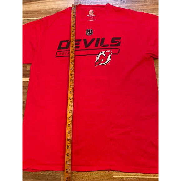 Fanatics NHL Authentic Pro New Jersey Devils Red Short‎ Sleeve T-Shirt Men's L - Picture 2 of 5